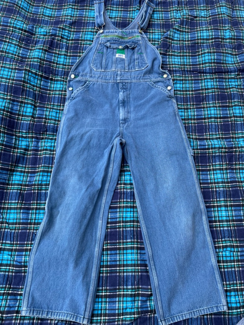 Liberty | Medium Wash Straight Leg Retro Denim Bib Overalls - Picture 2 of 12